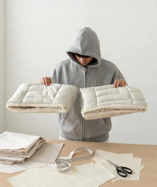 Article designer evaluating quilt construction