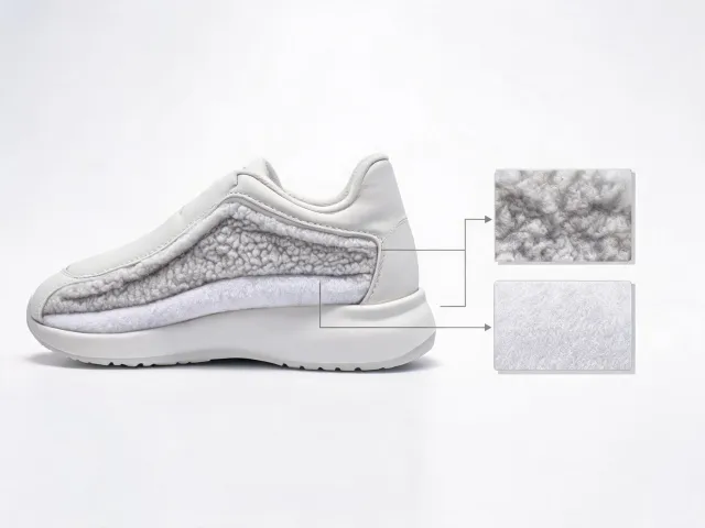 Footwear insulation construction sample