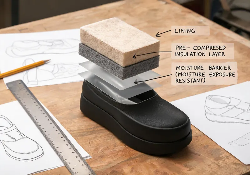 Footwear insulation material stack