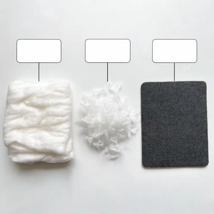 Thermal insulation and acoustic non-woven material forms